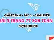 Giải bài 5 trang 77 Toán 8 Tập 1 SGK Cánh Diều